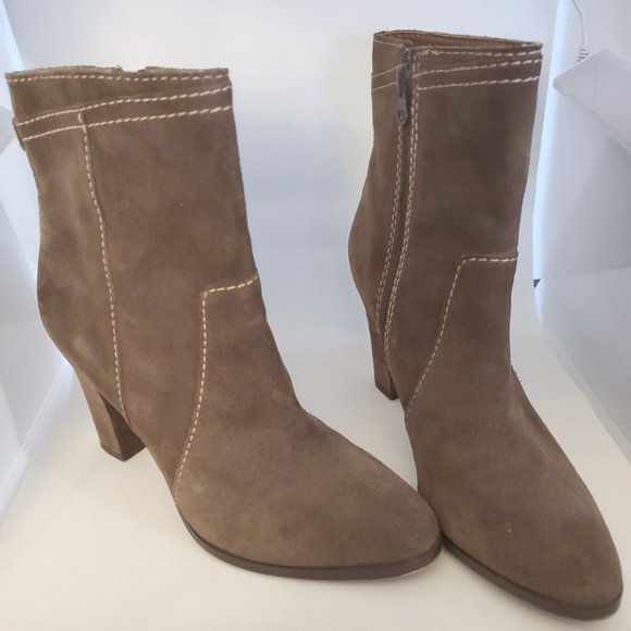CK Calvin Klein Jeans Tobacco Suede Booties - Picture 1 of 4